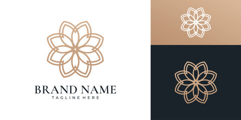 Elegant flower geometry logo icon design