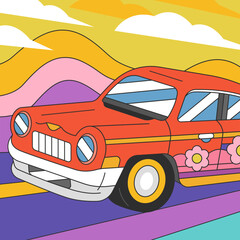 Retro Car &ndash; Side Angle Drive