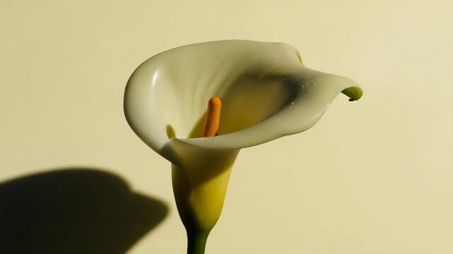 Calla lily studio close-up shifting from bright white bloom to dramatic backlit silhouette