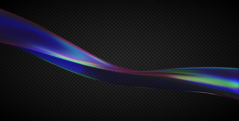 Dynamic iridescent flowing liquid. Transparent 3d glass. Abstract background. Vector illustration.