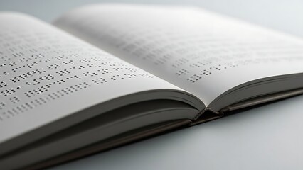 Open Braille Book with Raised Dots on White Background for Accessibility and Education