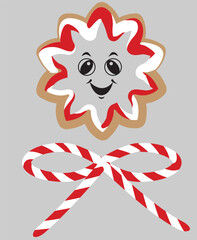 Funny cartoon monster illustration with a playful vector character face