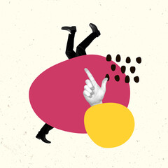 Modern Art Collage. Contemporary Artwork. Creative Design. Business Concept. Information Technology. Poster Banner Flyer Background. Job Work Man.