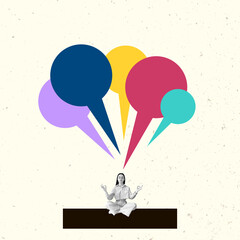 Modern Art Collage. Contemporary Artwork. Creative Design. Business Concept. Information Technology. Poster Banner Flyer Background. Job Work Man.