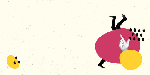 Modern Art Collage. Contemporary Artwork. Creative Design. Business Concept. Information Technology. Poster Banner Flyer Background. Job Work Man.