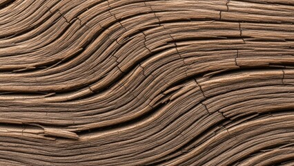 Fototapeta premium Weathered wooden surface with wavy grain and cracked texture background