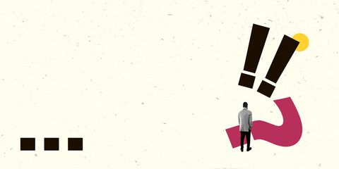 Modern Art Collage. Contemporary Artwork. Creative Design. Business Concept. Information Technology. Poster Banner Flyer Background. Job Work Man.