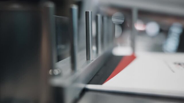 Industrial binder press in bookbinding production process in print plant