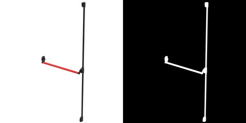 3D rendering illustration of a panic push bar