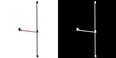 3D rendering illustration of a panic push bar