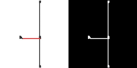 3D rendering illustration of a panic push bar