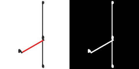 3D rendering illustration of a panic push bar