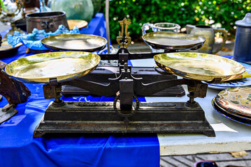 Scales, antique iron weighing scales