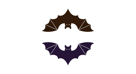 Obraz premium Two symmetrical bat silhouettes on a stark white canvas creating a stark contrast