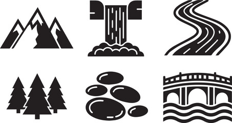 Fototapeta premium Ancient Greek symbol vector icon set illustration