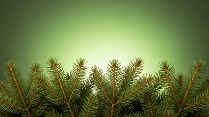 Abstract forest landscape with green tones and blurred tree silhouettes