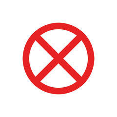 Obraz premium Warning stop icon stop red sign icon with white hand, do not enter. Warning stop sign stock of vector illustration.