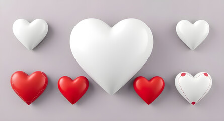 3d realistic hearts set, glossy realistic heart shapes collection, 3d heart illustration realistic pack, realistic glossy heart vector set, 3d heart graphic elements realistic, shiny realistic hearts 