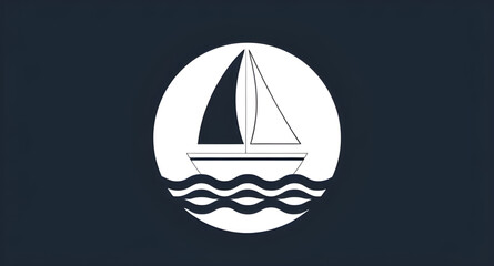 sailboat icon vector, sailing boat graphic, ocean yacht icon, boat sailing illustration, nautical sailing icon, sailboat water symbol, sea boat vector icon, maritime sailing design, yacht on waves ico
