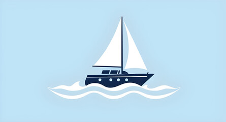 sailboat icon vector, sailing boat graphic, ocean yacht icon, boat sailing illustration, nautical sailing icon, sailboat water symbol, sea boat vector icon, maritime sailing design, yacht on waves ico
