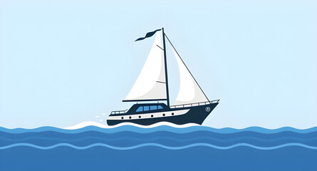 Naklejka premium sailing boat icon, sailboat sea icon, yacht ocean icon, boat on water vector, sailing ship icon, sailboat illustration, nautical boat icon, sea travel icon, marine boat symbol, sailboat outline icon, 