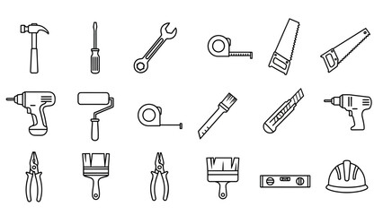 Obraz premium Geometric shapes and tools vector illustration isolated on white background