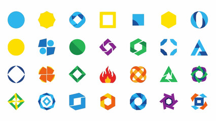 Colorful geometric shapes collection for design and branding projects