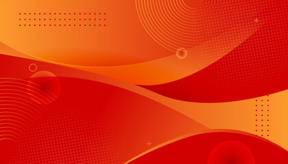 Abstract Background with Orange and Red Gradient Wave Shapes