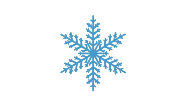Blue snowflake graphic isolated on a transparent background - Powered by Adobe