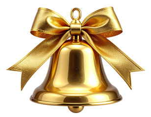 Elegant Gold Christmas Bell Ornament &ndash; Transparent Background PNG