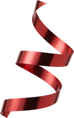 Shiny Swirl Red Ribbon PNG