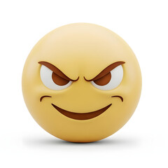 Fototapeta premium 3D Rendered Mischievous Expression Emoji with Subtle Shading and Detail