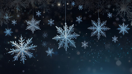 snowflakes on a blue background