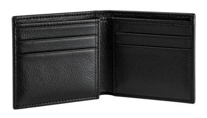 Isolated Realistic Leather Desk Wallet Side View Transparent Background PNG