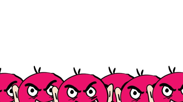 red angry emojis on white background animation video