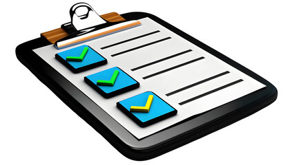 Clipboard Note – 3D Task List or Reminder Icon