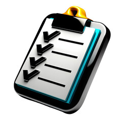 Clipboard Note – 3D Task List or Reminder Icon