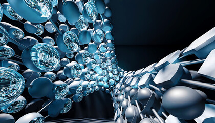 Abstract 3D Rendering of Structure with Spheres