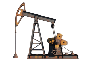 Oil pump jack illustration isolated on transparent background