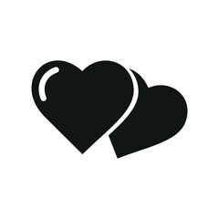 Romantic duo heart icon vector design template