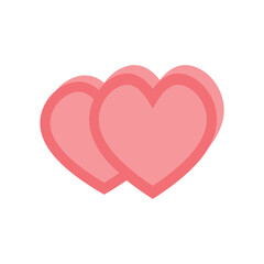Romantic duo heart icon vector design template
