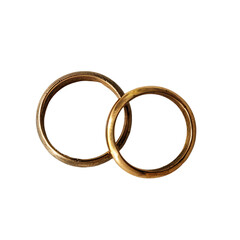 rings jewelry marriage, A pair of gold wedding rings, set against a solid color background, with concepts of love and marriage, Valentine's Day on isolated on transparent, alpha background png