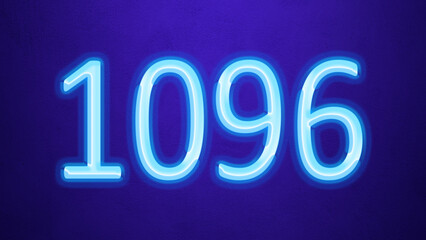 Glowing blue number design of 1096 on blue background.