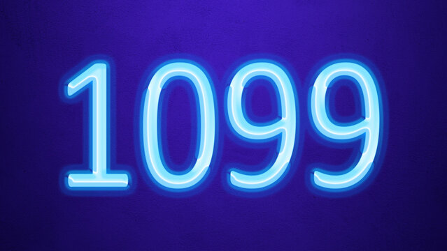Glowing blue number design of 1099 on blue background.