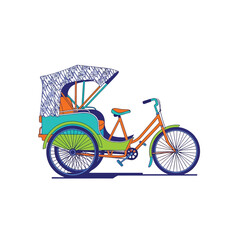 Fototapeta premium Whimsical Hand Drawn Rickshaw Illustration with a Colorful and Playful Design