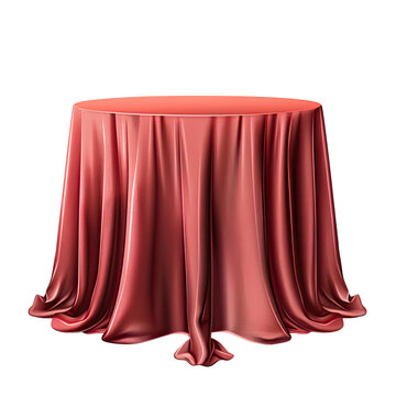 a red cloth covered table isolated on transparent background png