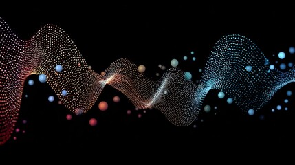 Artistic representation of sound waves morphing into Braille dots