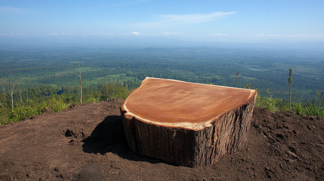 Tree stump soil landscape sky horizon outdoor nature cultivation deforestation environment
