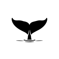 Whale's Tail Silhouette: A striking silhouette of a whale's tail emerges from the water, conveying a sense of majesty and the mystery of the deep ocean.