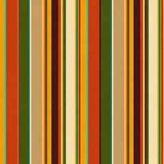 A vertical abstract of multicolored stripes in shades of orange, green, brown, tan, yellow, and blue
